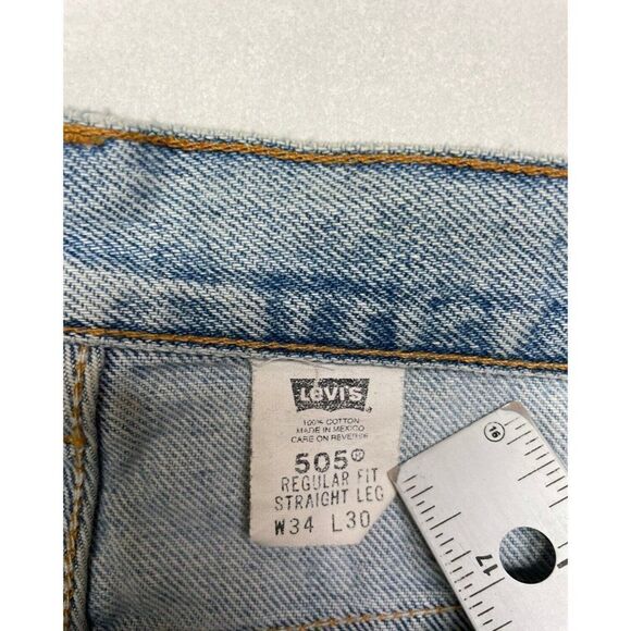 VINTAGE Levi's 505 Denim Jeans Men Size 32 X 29 Blue Tag Size 34 x 30 - Picture 7 of 9